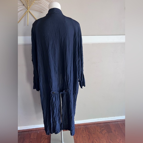 Lightweight Navy Open-Front Drape Robe - Picture 3 of 4